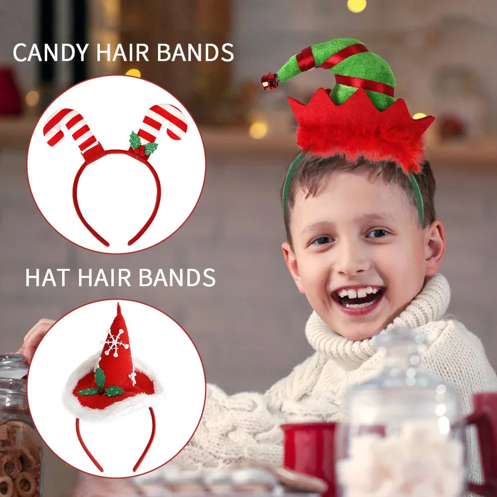 Santa Christmas Headband – Cute Holiday Party Accessory for Kids & Adults