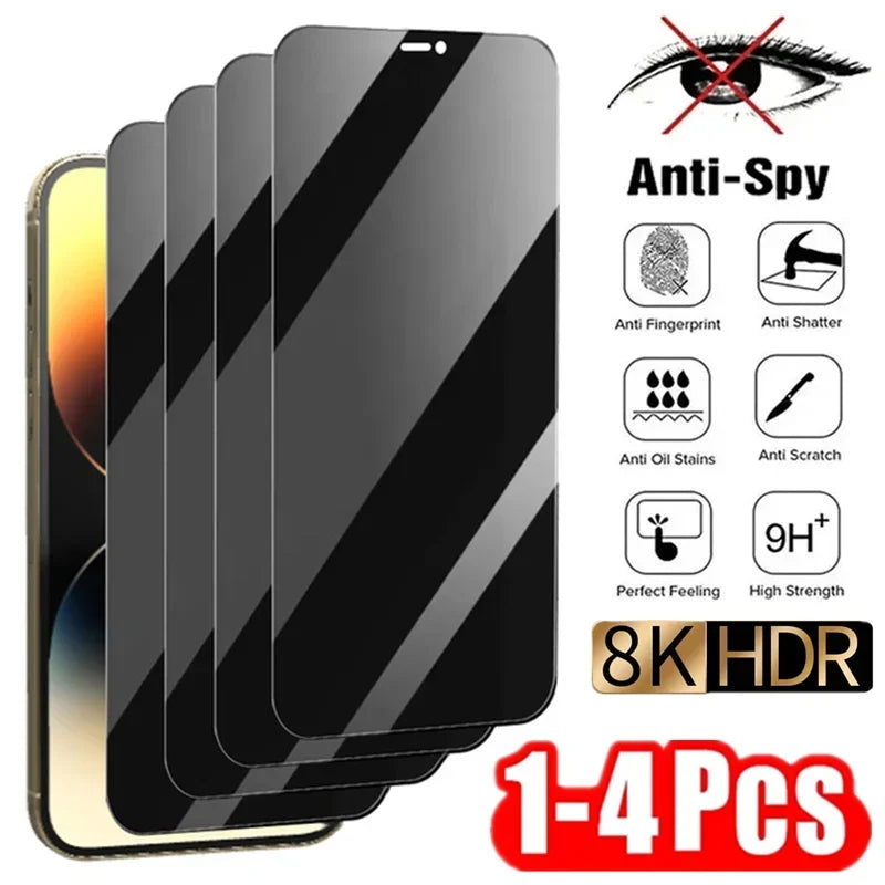 Privacy Screen Protector for iPhone – Anti-Spy Tempered Glass (1–4 Pack)