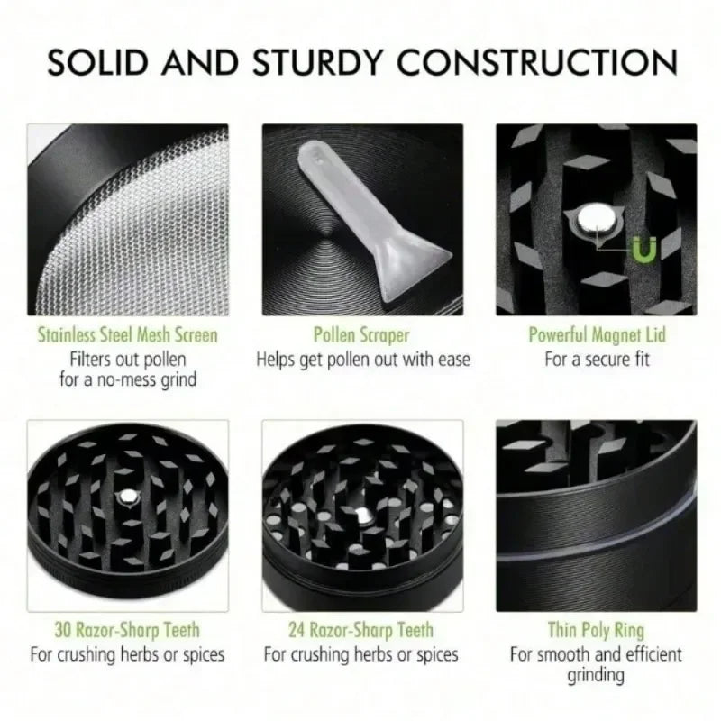 2-Inch Zinc Alloy Herb Grinder – Courage Pattern Spice & Tobacco Crusher
