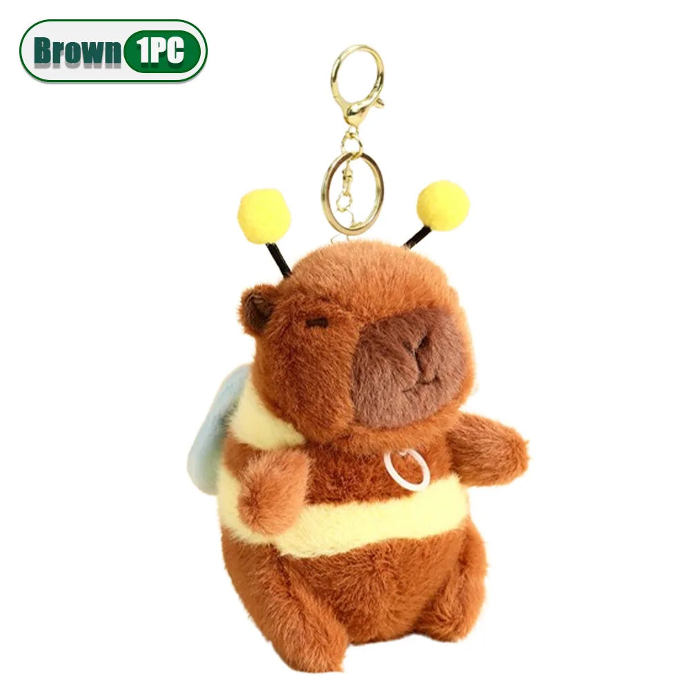 Plush Capybara Keychain – Cute Wagging Tail Toy Pendant for Bags, Keys & Gifts (1-20Pcs)