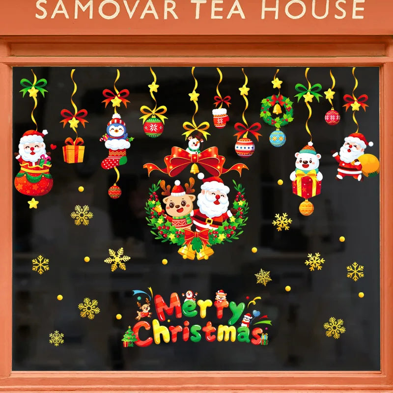 137-Piece Snowflake Window Stickers – Reusable Christmas PVC Decorations for Glass & Mirrors