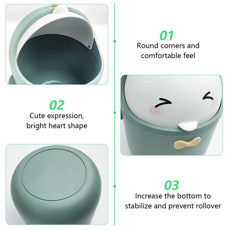 Mini Desktop Trash Can with Lid – Cute, Clean & Compact