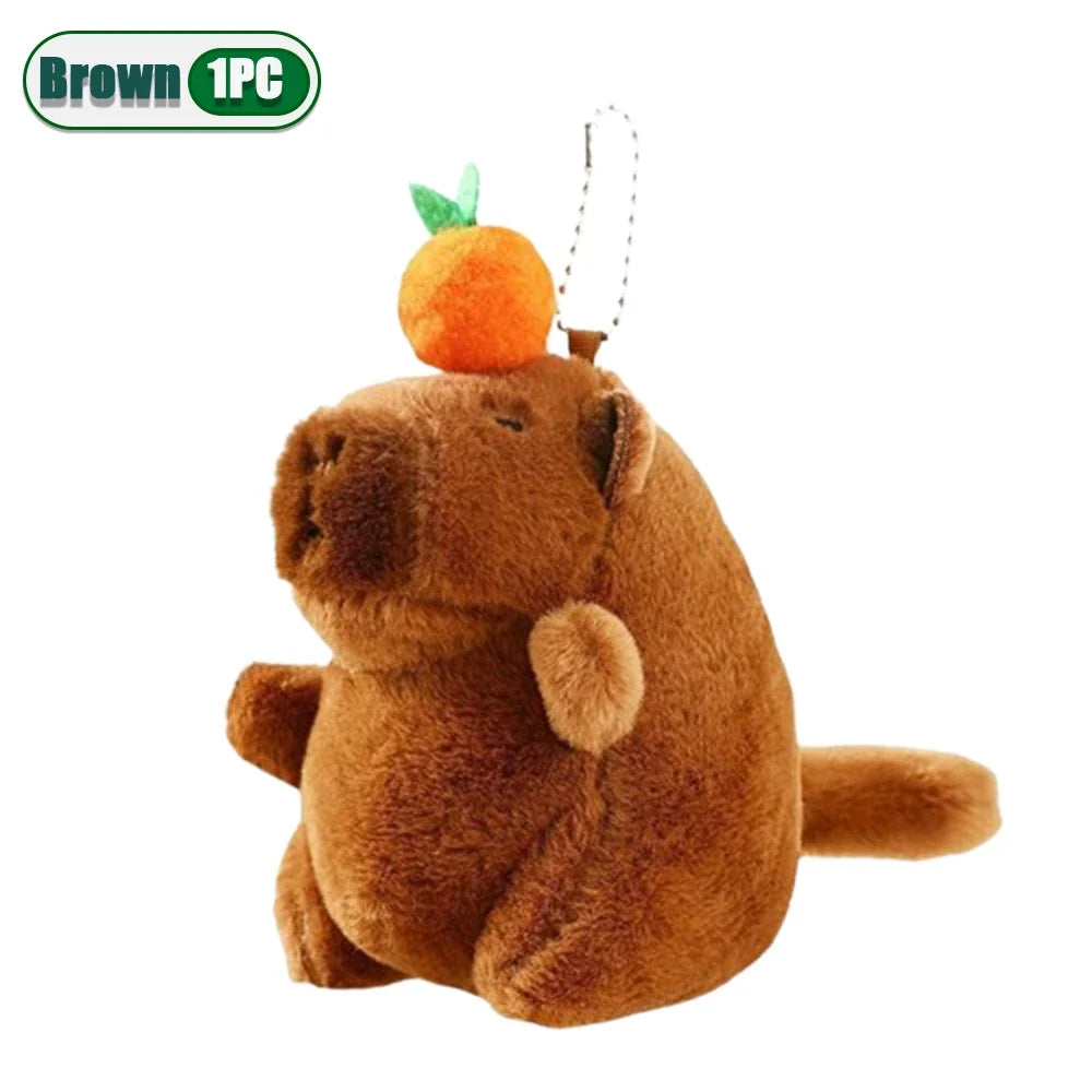 Plush Capybara Keychain – Cute Wagging Tail Toy Pendant for Bags, Keys & Gifts (1-20Pcs)