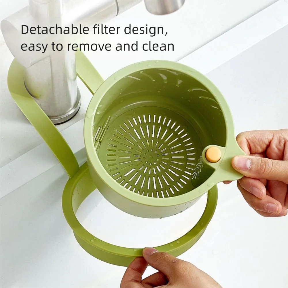 Press-to-Empty Sink Strainer Basket – Hanging Kitchen Drain Filter with Detachable Bottom