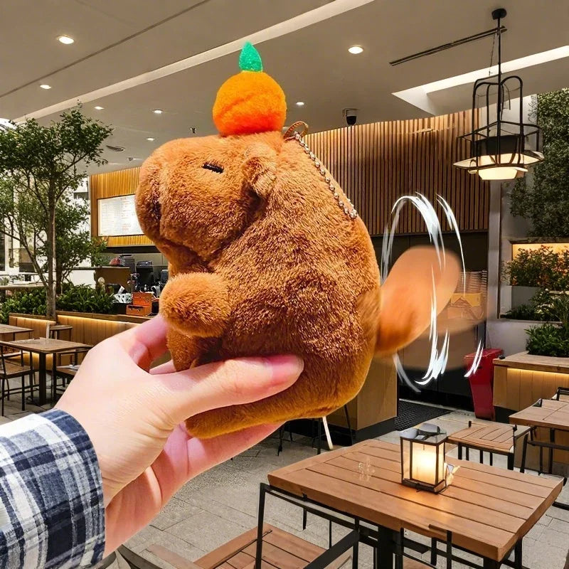 Plush Capybara Keychain – Cute Wagging Tail Toy Pendant for Bags, Keys & Gifts (1-20Pcs)