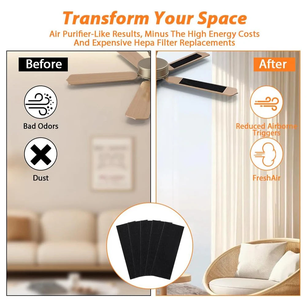 Activated Carbon Ceiling Fan Filters (Pack of 10) 🌀 – Breathe Better, Live Fresher