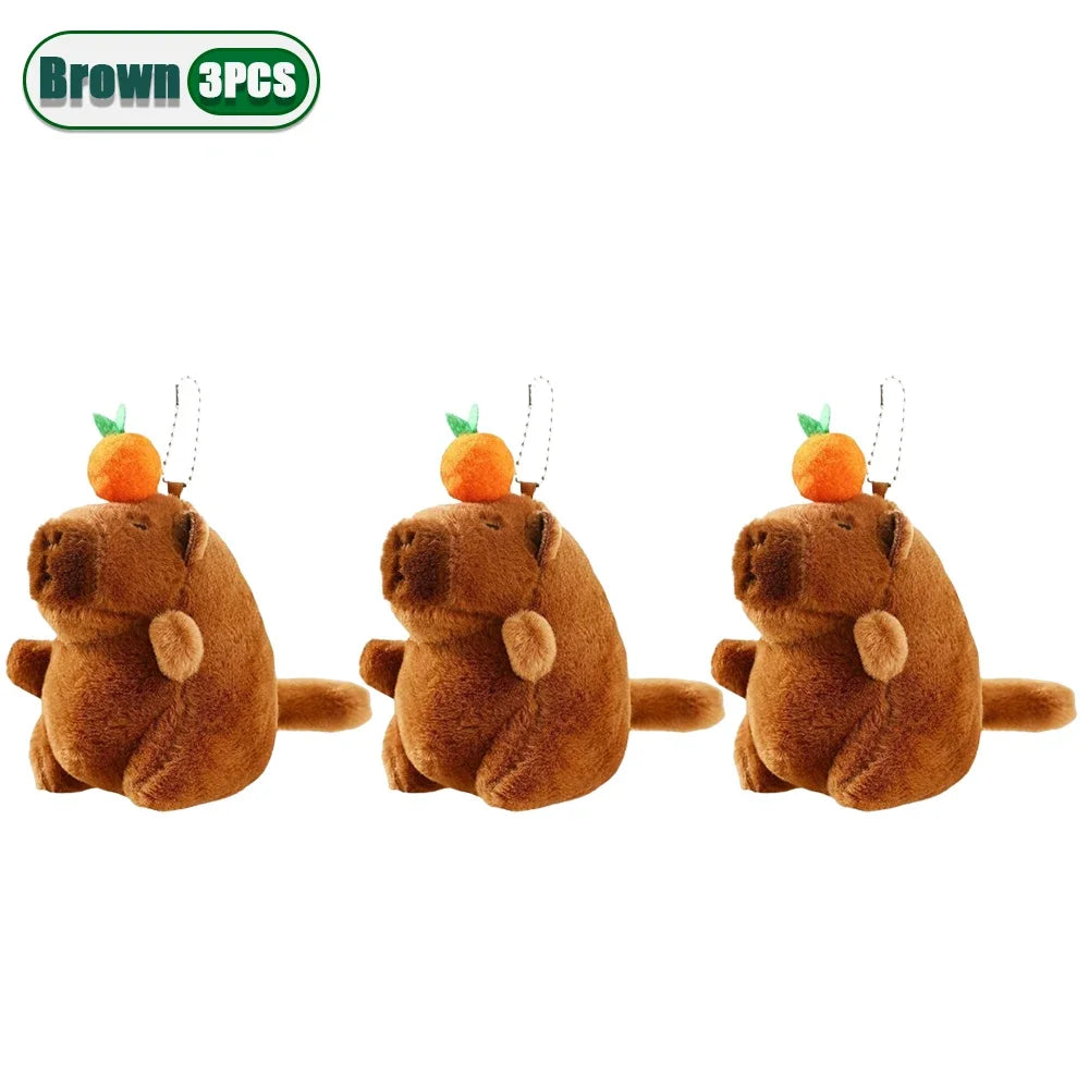 Plush Capybara Keychain – Cute Wagging Tail Toy Pendant for Bags, Keys & Gifts (1-20Pcs)