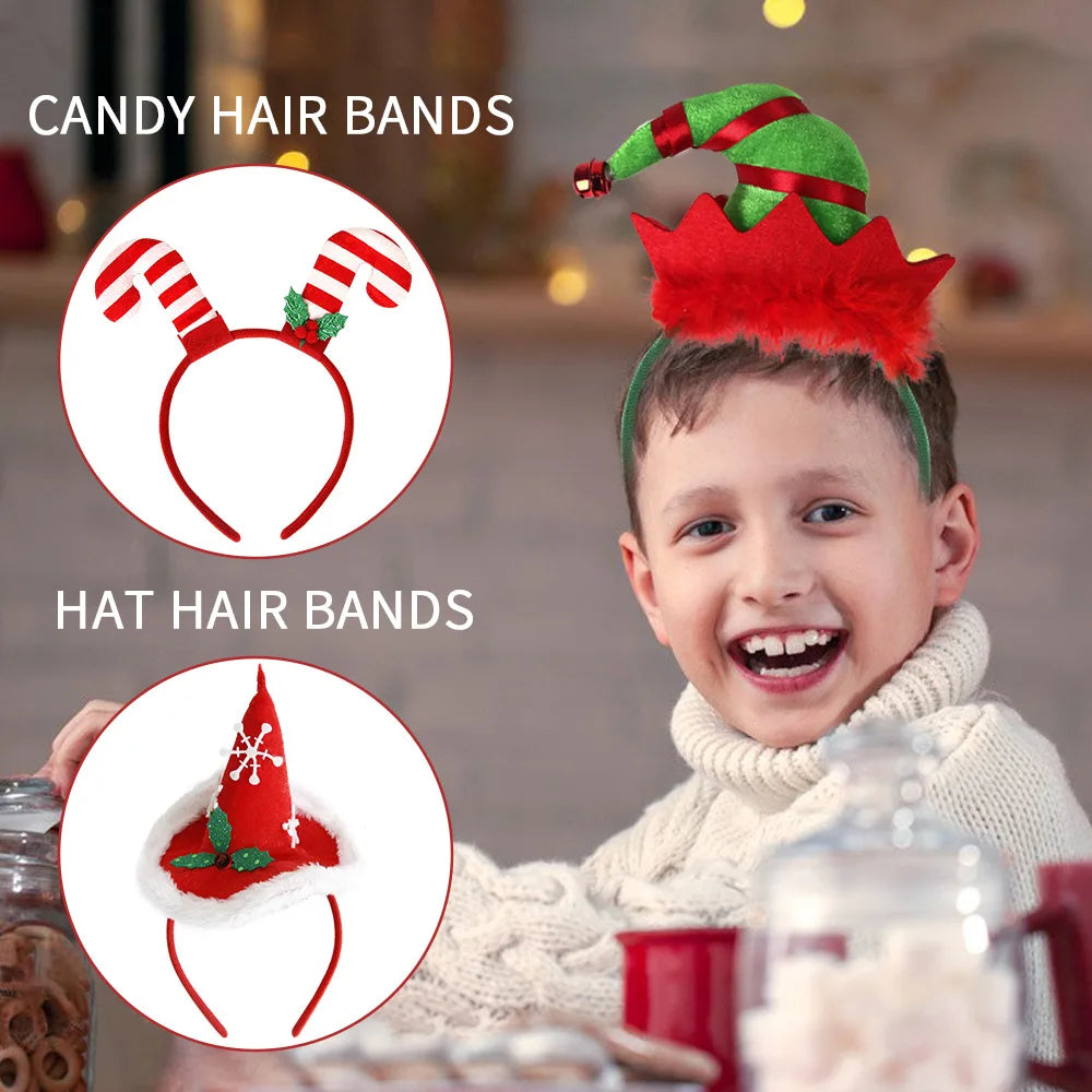 Santa Christmas Headband – Cute Holiday Party Accessory for Kids & Adults