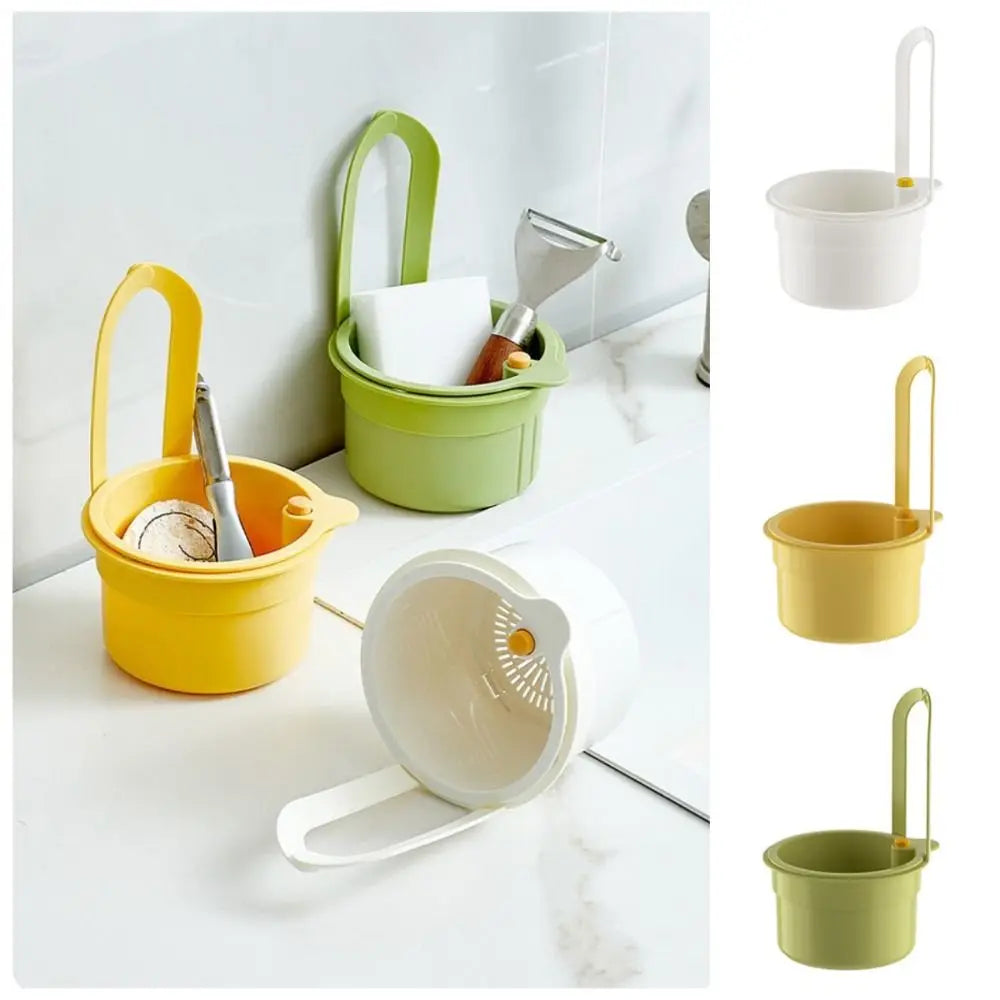 Press-to-Empty Sink Strainer Basket – Hanging Kitchen Drain Filter with Detachable Bottom