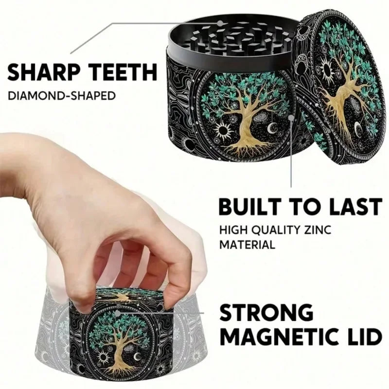 2-Inch Zinc Alloy Herb Grinder – Courage Pattern Spice & Tobacco Crusher