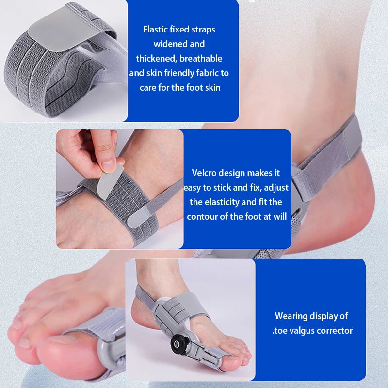 Adjustable Corrector with Rotatable Knob – Day & Night Hallux Valgus Relief (Unisex)