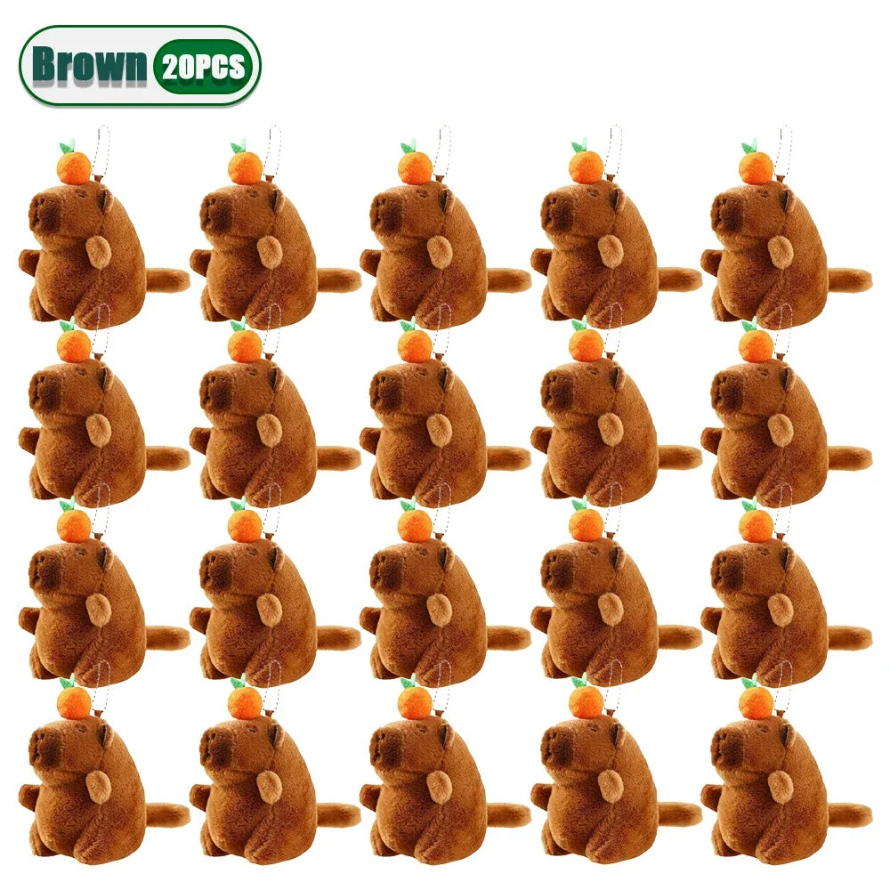 Plush Capybara Keychain – Cute Wagging Tail Toy Pendant for Bags, Keys & Gifts (1-20Pcs)