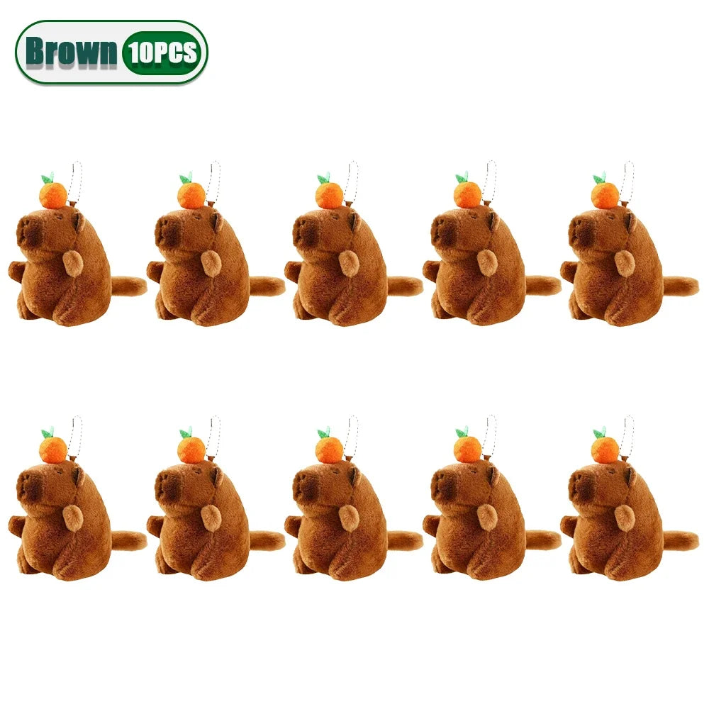 Plush Capybara Keychain – Cute Wagging Tail Toy Pendant for Bags, Keys & Gifts (1-20Pcs)