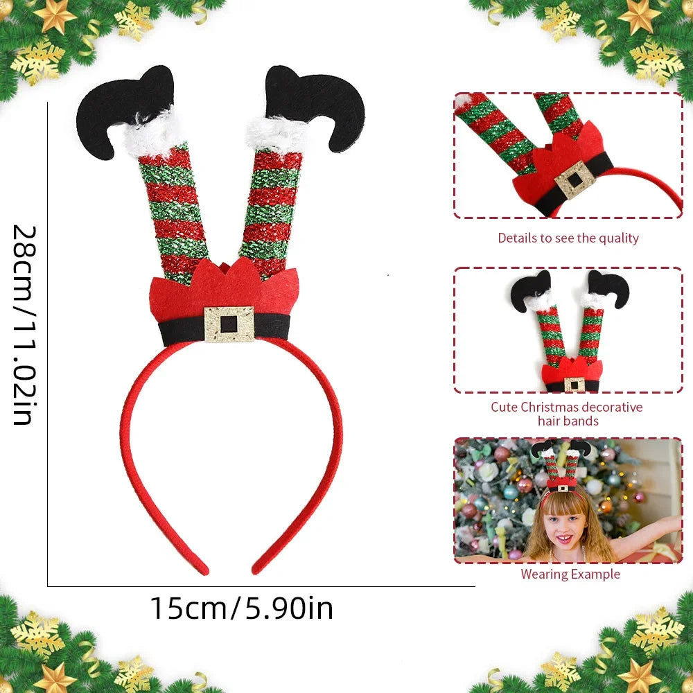 Santa Christmas Headband – Cute Holiday Party Accessory for Kids & Adults