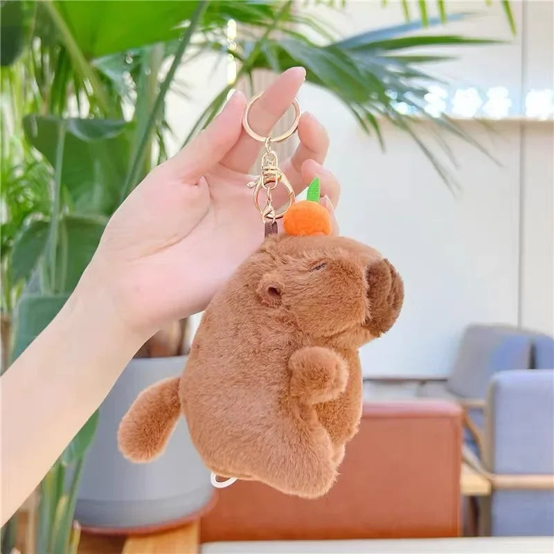 Plush Capybara Keychain – Cute Wagging Tail Toy Pendant for Bags, Keys & Gifts (1-20Pcs)
